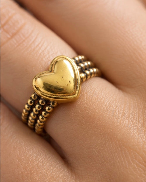 Beaded Heart Ring