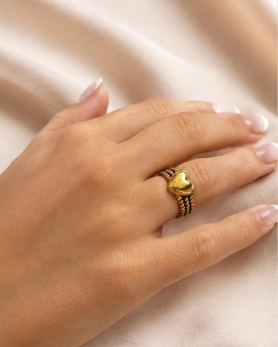 Beaded Heart Ring