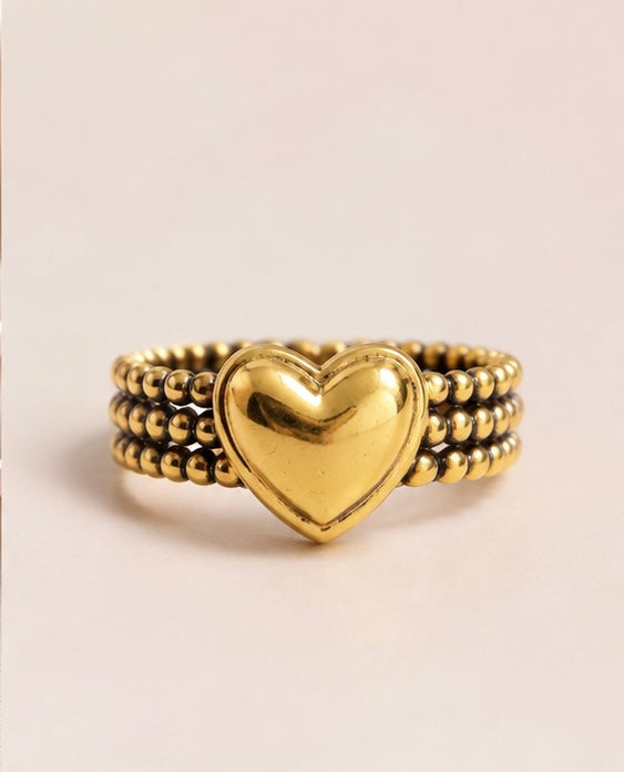 Beaded Heart Ring