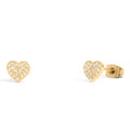 Glistening Heart Stud Earrings