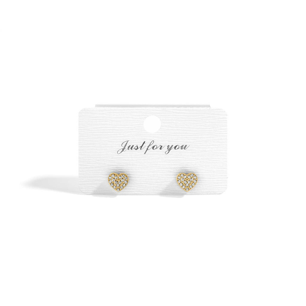 Glistening Heart Stud Earrings