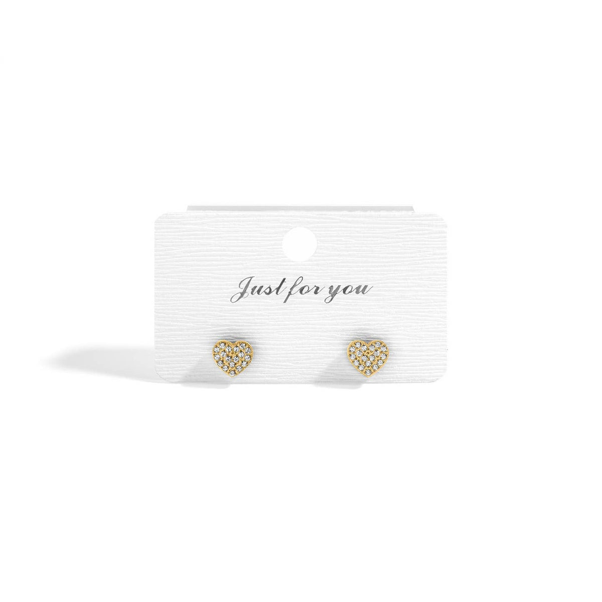 Glistening Heart Stud Earrings