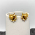 Gold Heart Ear Studs
